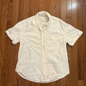 Abercrombie & Fitch Oversized Fit Linen Blend Casual Button Down Shirt